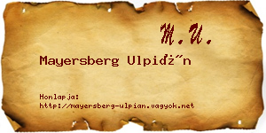 Mayersberg Ulpián névjegykártya